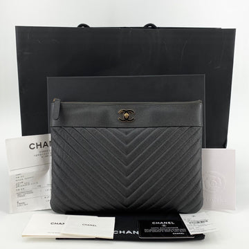 CHANEL Caviar Mademoiselle Clutch New Medium 160170346 [P]