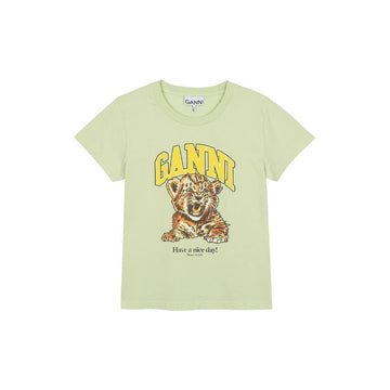 Ganni Women's Baby Fit T-Shirt Tiger Seedling A1050249-ZZ7 156825348 [P]