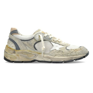 GOLDEN GOOSE 26FW メッシュ ダッドスター スニーカー ホワイト レザー スター & ベージュ ヒールタップ スウェード 156600557 [P]