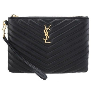 SAINT LAURENT Monogramm Strap Clutch Bag schwarz klein 379039 CWU01 1000 29818287 [P]