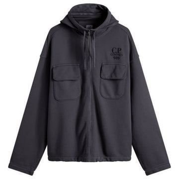 CP Company Brushed Emerized Diagonal Fleece Hooded Open Sweatshirt 115105450 [P]