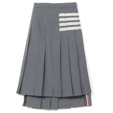 THOM BROWNE ミディプリーツスカート 4バ ベーシックウーブン (FGC400V 06146 035) 149480190 [P]