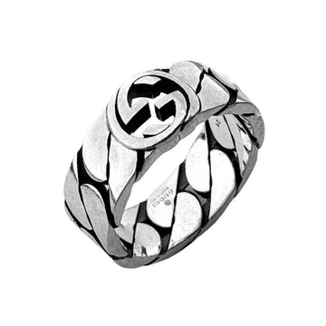 Gucci Interlocking Enamel Chain Ring 8mm 145211620 [P]