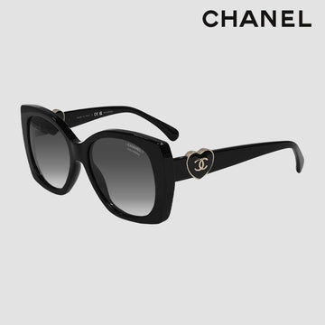 CHANEL ハート サングラス スクエア ブラックロゴ CH5519 A71589 C622S8 偏光レンズ 142727154 [P]