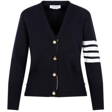 THOM BROWNE 26FW ウール 4バー ミラノ ステッチ Vネック カーディガン (FKC207A 00014 415) 153046574 [P]