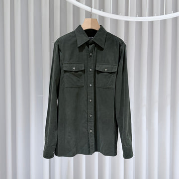 Tom Ford Cotton Collar Pocket Shirt Khaki (42) 160205510 [P]