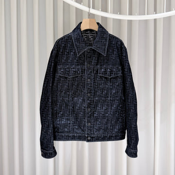 Fendi Velvet Trucker Denim Jacket 160205691 [P]
