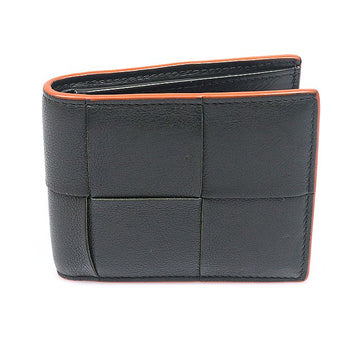 Bottega Veneta Black Intreccio Calfskin Cassette Folded Wallet 743004 160206236 [P]