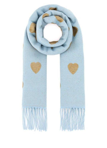 Valentino Heart Fringe Wool Blend Scarf 156799001 [P]