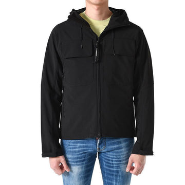 CP Company Softshell Double Pocket Goggle Hooded Jacket Black 146325311 [P]