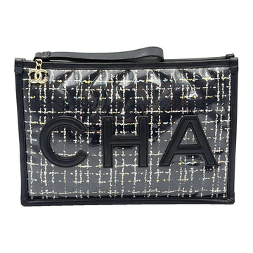 CHANEL Black Tweed PVC Clutch AP0359 (Model 27) 160207109 [P]