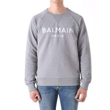 BALMAIN ロゴプリントナグランスウェットシャツグレー YH0JQ005 BB65 YEM 147584988 [P]