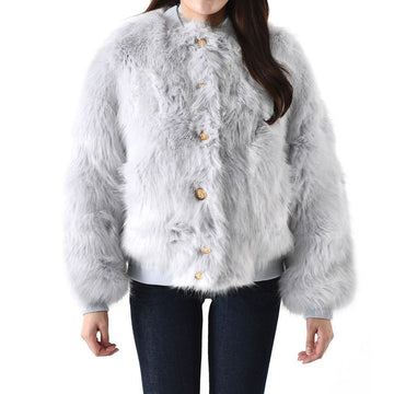 BALMAIN ファー ボンバー ジャケット ブルー 6CG 147652538 [P]