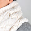 Balmain Cable Knit Wool Snood Ivory W7HA605 M049 102 148391863 [P]
