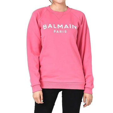 Balmain Logo Print Relaxed Fit Sweatshirt Pink VF13691 B002 OAJ 147584758 [P]