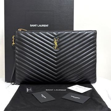 Saint Laurent Monogram Matelassé Clutch Black (440222) 160215140 [P]