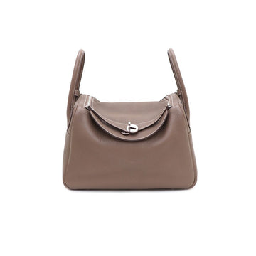 Hermes Lindy 30 Clemence Etoupe Tote Bag and Shoulder Bag A H073426CK18 kk20577456 160215146 [P]