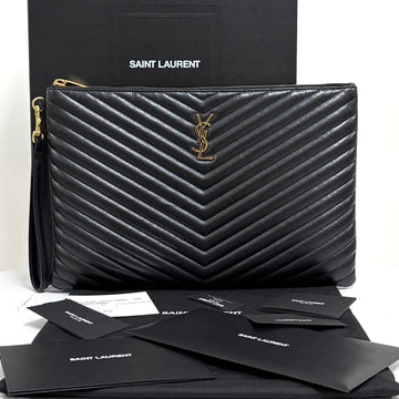 SAINT LAURENT Monogram Matelassé Clutchbag Schwarz (440222) 160215170 [P]