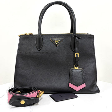 Prada Saffiano Paradigm City Tote Bag & Shoulder Bag Black 160216019 [P]