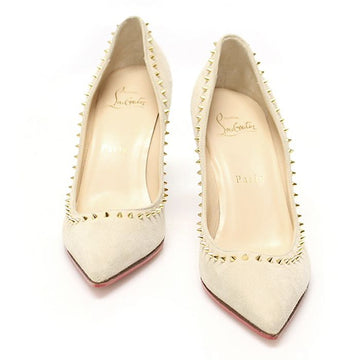 CHRISTIAN LOUBOUTIN ベージュスエードスパイクアンジェリナ85パンプス女性靴36 160216362 [P]
