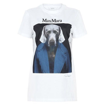 MaxMara 26FW White Blue Kalsa T-Shirt MXMCALCA 009 160216159 [P]