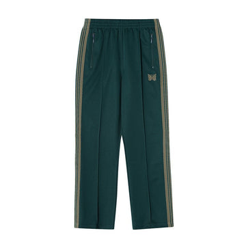 NEEDLES SX406 B-Grün Poly Smooth Straight Track Pants Herren Lange Hose 160218894 [P]