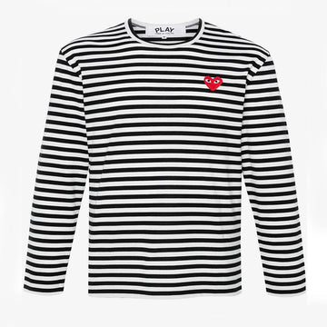 COMME DES GARCONS ストライプレッドワッペンTシャツ 160218988 [P]