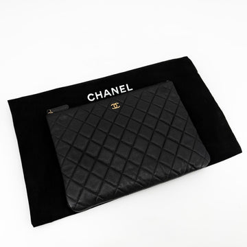 CHANEL Klassische Caviar Gold Clutch New Medium 160219022 [P]