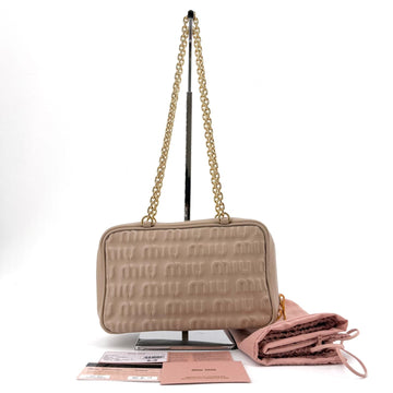 Miu Miu Embossed Logo Chain Shoulder Bag 5BB114 160219208 [P]