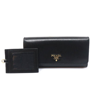 Prada Black Vitello Move Lettering Long Wallet 1MH132 160219247 [P]