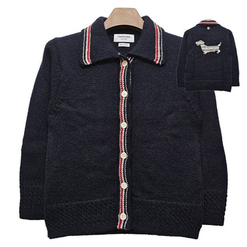THOM BROWNE Donnigol Damen Dreiliniens Streifen Hector Pointel Cardigan FKC719A Y1506 415 160219445 [P]