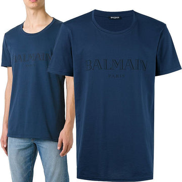 BALMAIN ロゴ半袖Tシャツ (ネイビー) S7H 8601 I312M 155 160219687 [P]
