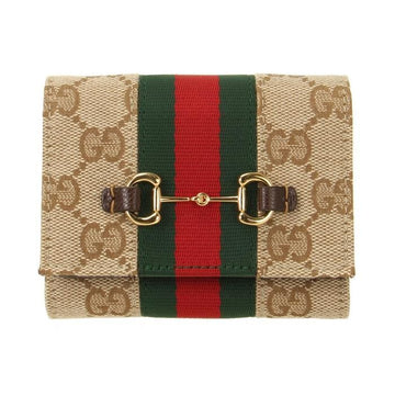 GUCCI Horsbit Web Kleine Dreifach Geldbörse 160220959 [P]