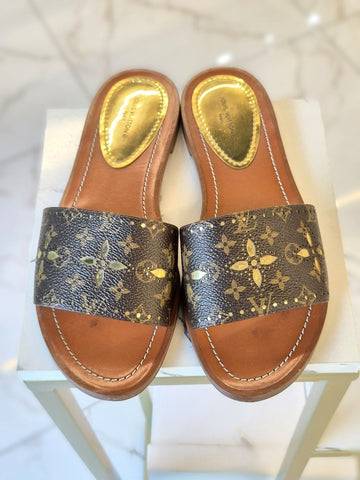 LOUIS VUITTON Lock It Flat Mule Slipper Zustand A 160225906 [P]