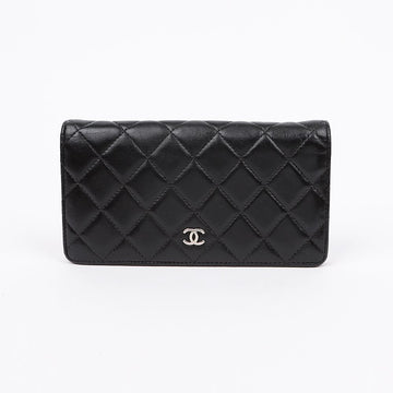 CHANEL Black Lambskin Timeless Classic Long Wallet 159761430 [P]
