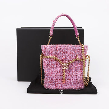 CHANEL Tweed Pink Bucket Bag 159888192 [P]
