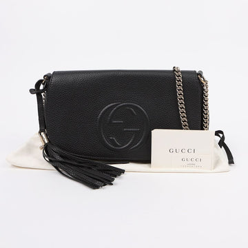 GUCCI Soho Tassel Chain Crossbody Bag Schwarz 160072403 [P]