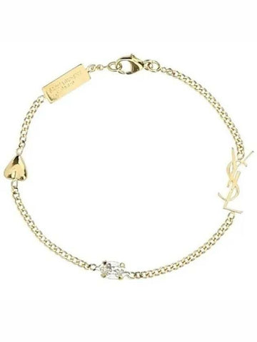 Saint Laurent YSL Heart Charm Bracelet 701950 Y1526 9137 142785707 [P]