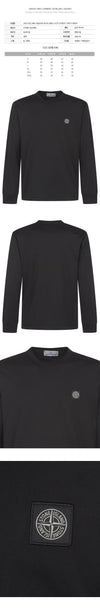 STONE ISLAND Langarmshirt mit Logo-Patch Schwarz 152303644 [P]
