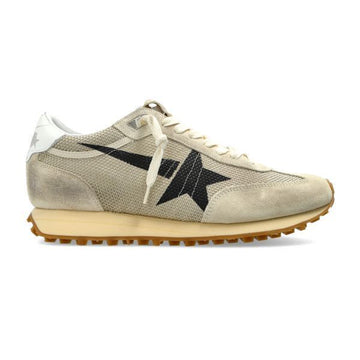 GOLDEN GOOSE 26 ベージュ メッシュ スエード アッパー & ブラック スター マラソン スニーカー (GWF00683 F007840 15259) 156890912 [P]