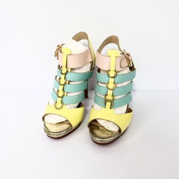 CHRISTIAN LOUBOUTIN マルチカラー Tストラップ プラットフォーム ヒール サンダル 35.5/225 160280264 [P]