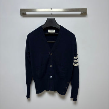 THOM BROWNE Kaschmir schräger Ärmel Cardigan Navy Damen 160287361 [P]