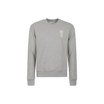AMI Heart Crochet Patch Sweatshirt Grey Cream 26SS USW787 730 A161 160288700 [P]