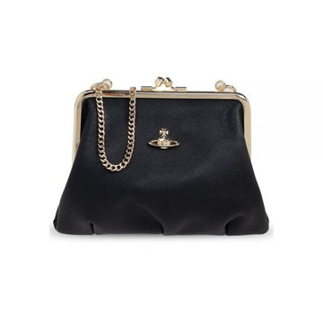 VIVIENNE WESTWOOD 26SS ORB Rahmen Pulse Ketten Tote Tasche Schwarz 4B010007W L001N N402 160288778 [P]