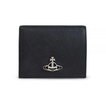 Vivienne Westwood ORB Logo Saffiano Wallet Black 160288786 [P]
