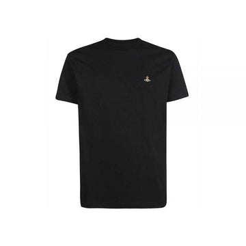 VIVIENNE WESTWOOD Klassisches T-Shirt mit ORB-Logo Stickerei schwarz 3G010013 J001M N401 160288800 [P]