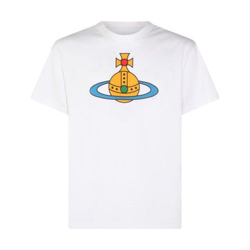 VIVIENNE WESTWOOD Klassisches Oversize T-Shirt mit ORB-Logo in Weiß 3G01004S J001M A401 160288806 [P]
