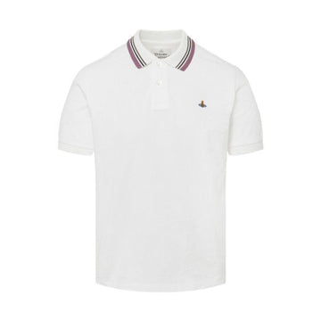 VIVIENNE WESTWOOD Klassisches Polo T-Shirt mit ORB-Logo Weiß 2H01000U J00AU A401 160288810 [P]