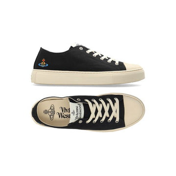 VIVIENNE WESTWOOD ORBロゴフリムソールロートップスニーカー ブラック 75020063W W015B N402 160288837 [P]
