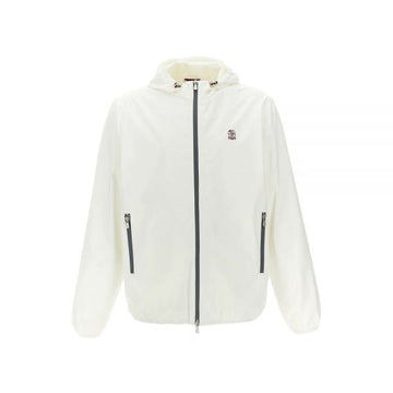 BRUNELLO CUCINELLI ロゴ刺繍フーディージャケット ホワイト MM49A7440G C1085 160288856 [P]